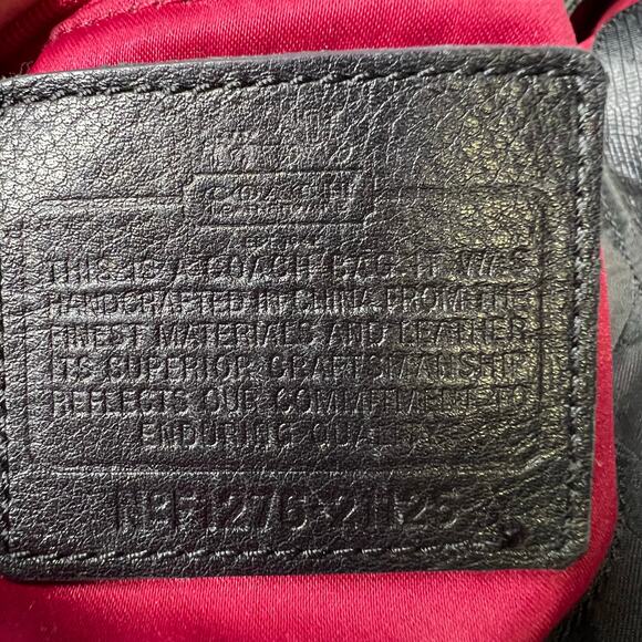 Coach Madison Maggie Op Art Sateen Shoulder Bag Black 21125 Hobo Purse - Picture 8 of 8